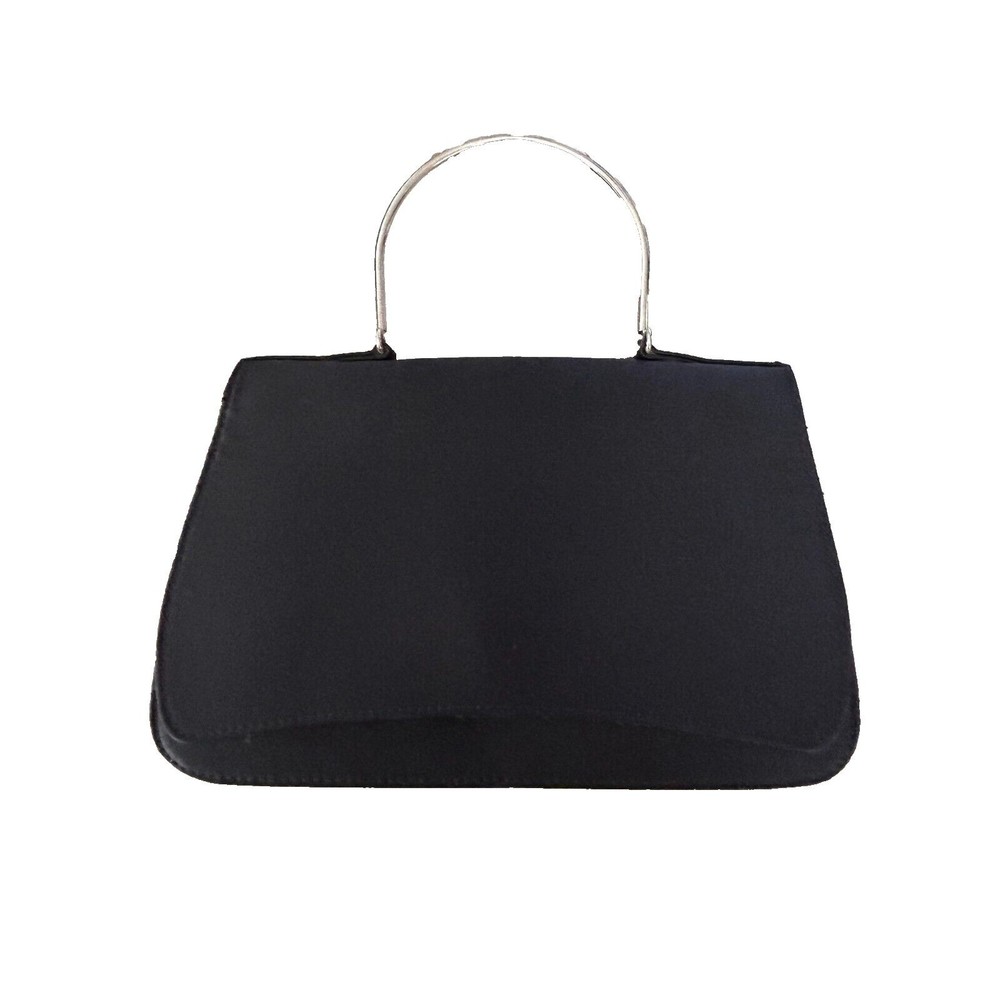 Robert Clergerie Mini Handbag Purse Black with Silver Handle France